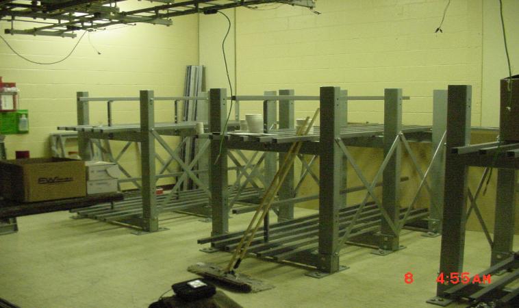 Old cells and stands removed, new stand assembly